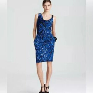 NWT DKNY Asymmetric Silk Draped Dress Size L Retail $345